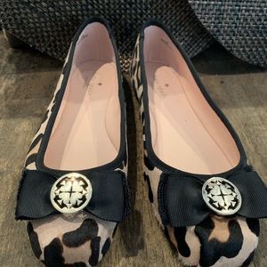 Kate Spade flats, real fur, dyed cow fur size 7.5M.